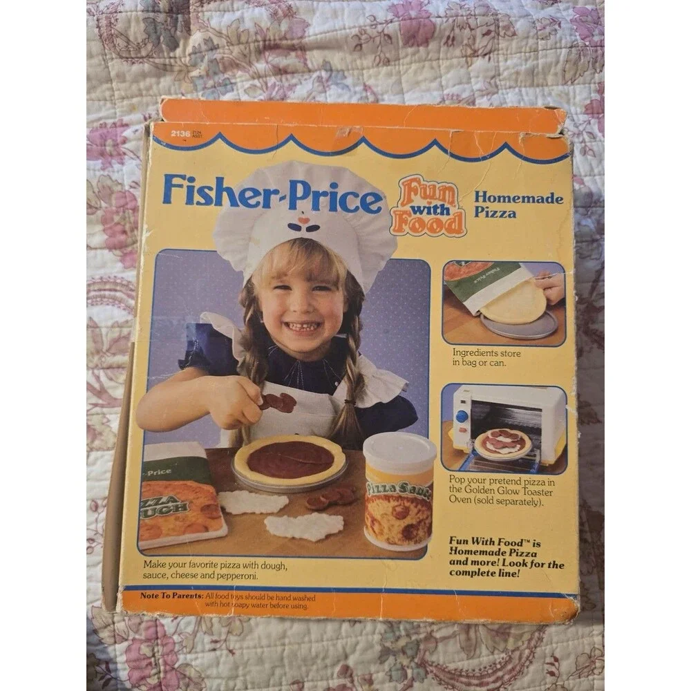 Vintage Fisher Price Fun with Food Rollin' Dough Pizza COMPLETE w/Box